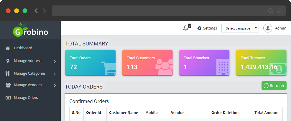 Grocery order management system